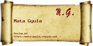 Mata Gyula névjegykártya
